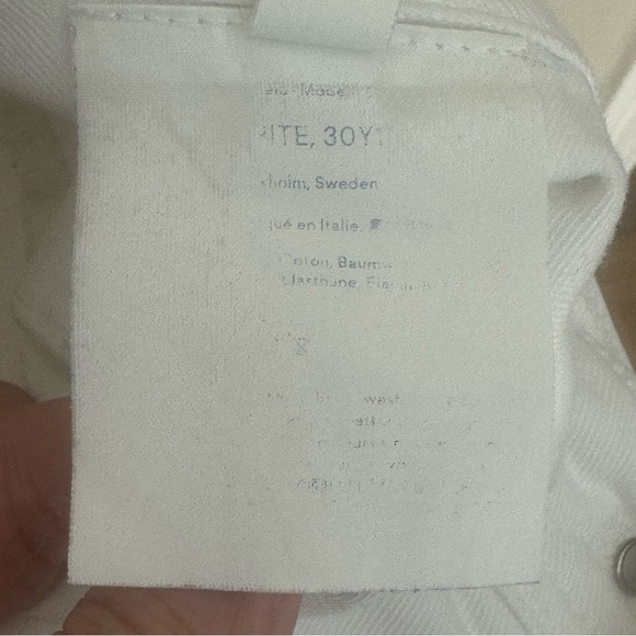 ACNE STUDIOS Bla Konst Slim Leg Jeans Ankle Skinny Mid-Rise White Size 33 - Picture 13 of 15